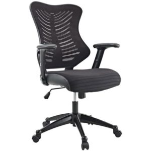 MI 6200 Black Mesh-Back Manager Task Chair with Adjustable Arms