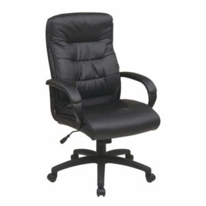 FL7480 U6 Black Faux Leather Executive High-Back Chair