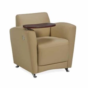Tux Beige Lounge Chair With Fold Out Table